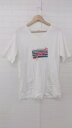 ◇ BEAUTY & YOUTH カジュアル プリント Vネック 半袖 Tシャツ カットソー サイズL ホワイト レッド系 ネイビー メンズ P 【中古】