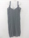◇ ROPE PICNIC ロペピクニック Vネック ケーブルニット 膝下丈 サロペット ワンピース サイズ38 グレー系 レディース P 【中古】