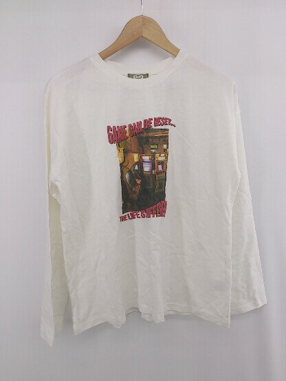 ◇ kutir クティール コットン100% フォトグラフ 長袖 Tシャツ カットソー サイズF ホワイト系 メンズ P 【中古】