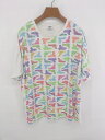 ◇ gym master ジムマスター 総柄 水鉄砲 カラフル 半袖 Tシャツ カットソー サイズXL ホワイト系 マルチ メンズ P 【中古】
