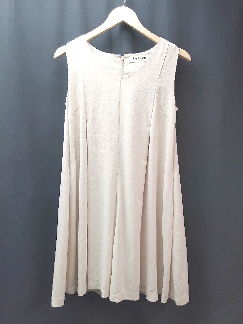 ◇ Ray BEAMS レイ ビームス Vネック バックジップ 裏地 ノースリーブ オールインワン サイズ1 ベージュ レディース E 【中古】