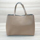 ◇ MARCO BIANCHINI バグネットボタン ファスナー付き 大容量サイズ 大人女子 ハンドバッグ ブラウン レディース E 【中古】
