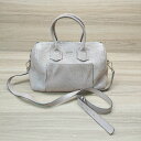 ◇ FURLA ファスナー付き 2way 大容量サイズ 内ポケットファスナー付き ハンドバッグ ピンクブラウン レディース E 【中古】