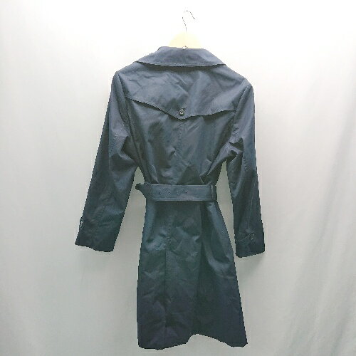 ◇ ◎ Human 2nd Occasion フロントボタン ロング丈 ビジネス 大人 長袖 トレンチコート サイズ15 ネイビー レディース E 【中古】