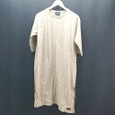 ◇ pendleton バックプリント サイドスリット Tシャツ 七分袖 ロング丈 ワンピース サイズFREE ベージュ レディース E 【中古】