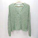 ◇ green label relaxing Vネック 無地 ニット生地 コットン100% 長袖 セーター 表記なし グリーン レディース E 【中古】