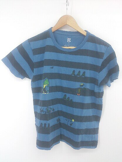 ◇ graniph × Tomi Ungerer プリント カジュアル 半袖 Tシャツ カットソー サイズS ブルー ブラック レディース P 【中古】