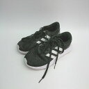 ◇ adidas アディダス ブランドロゴ プリント 紐調節 シンプル クッション性 スニーカー サイズ22.5 ブラック レディース E 【中古】