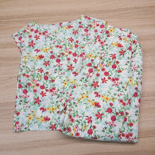 ◇ Couture Brooch 花柄 ノースリーブ 薄手 ウエストゴム ロング丈 セットアップ サイズ38 ホワイト レディース E 【中古】