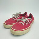 ◇ VANS ヴァンズ ローカット チェック ブランドロゴ シンプル カジュアル スニーカー サイズ23.5 レッド レディース E 【中古】