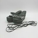 ◇ ◎ EVOL ×Yukko イーボル スクエアトゥ オープントゥ おしゃれ サンダル サイズ3L ブラック レディース E 【中古】
