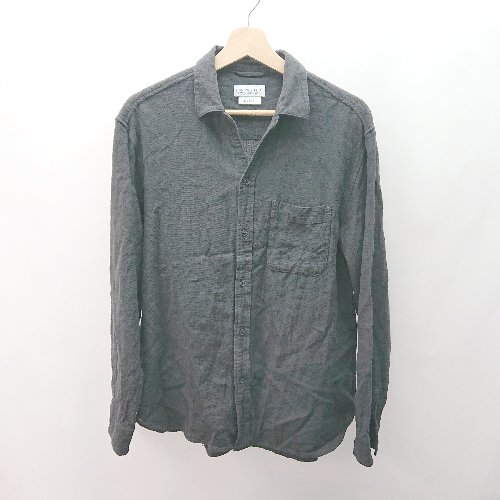 ◇ PIAOPANIC TYPY オーバーサイズ フロントボタン カジュアル シンプル 長袖 シャツ サイズL ブラック レディース E 【中古】