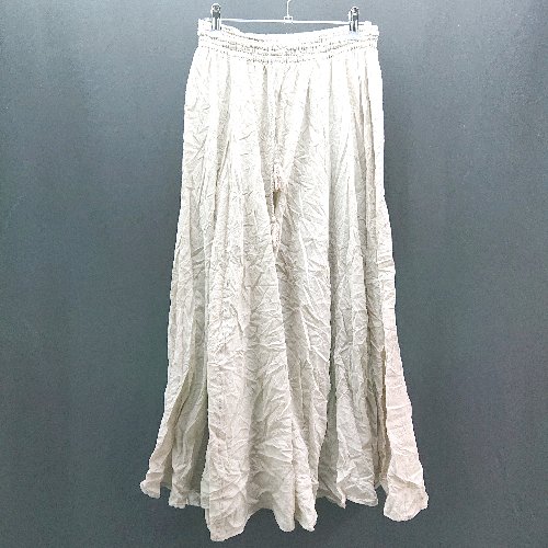 ◇ FREAK'S STORE ウエストゴム 腰ひもあり 透け感なし ロング フレア スカート サイズFREE ライトベー..