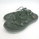 ◇ Teva テバ ゴムストラップ 夏物 涼しげ カジュアル ロゴワンポイント サンダル 表記なし ブラック レディース E 【中古】