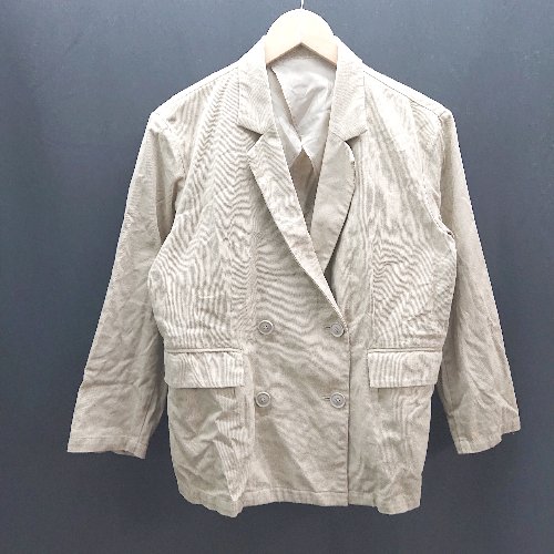 ◇ KBF アーバンリサーチ 背抜き仕立て ダブルボタン シンプル 長袖 ジャケット サイズS〜M ベージュ レディース E 【中古】 ◇ KBF アーバンリサーチ 背抜き仕立て ダブルボタン シンプル 長袖 ジャケット サイズS〜M ベージュ レディース E 【中古】