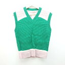 ◇ ◎ ●未使用● MARNI × UNIQLO ローゲージ編み Vネック ベスト サイズM グリーン/ピンク レディース (メンズ) E 【中古】