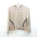 ◇ CIAOPANIC チャオパニック ループボタン 異素材 ビーズ 長袖 ニット サイズfree ブラウン レディース (メンズ) E 【中古】