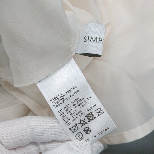 ◇ Simplicite ウエストゴム プリーツ 裏地 薄手 シンプル ひざ丈 フレア スカート 表記なし ベージュ レディース E 【中古】