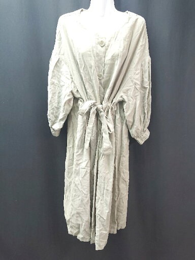 ◇ mystic ロング丈 薄手 フロントボタン 袖口ゴム 腰紐付き 長袖 コート サイズMS グレー レディース E 【中古】 ◇ mystic ロング丈 薄手 フロントボタン 袖口ゴム 腰紐付き 長袖 コート サイズMS グレー レディース E 【中古】