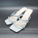 ◇ VIVIAN 夏 サマー スクエアトゥ クリアヒール サンダル サイズS パステルブルー レディース E 【中古】