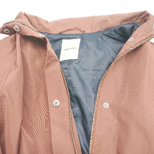 ◇ Wood Wood スタンドカラー 無地 カジュアル 長袖 コート サイズ34 ブラウン メンズ E 【中古】