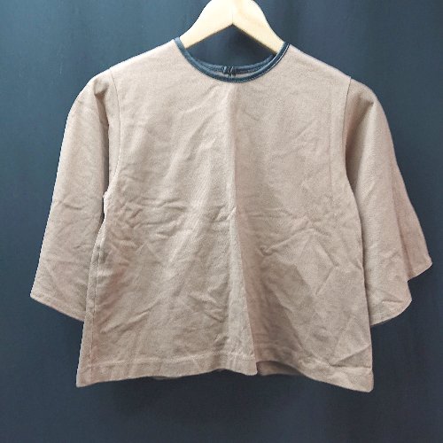 ◇ beams lights プルオーバー パイピング 袖フレア バックボタン 半袖 カットソー サイズ38 ブラウン レディース E 【中古】 ◇ beams lights プルオーバー パイピング 袖フレア バックボタン 半袖 カットソー サイズ38 ブラウン レディース E 【中古】
