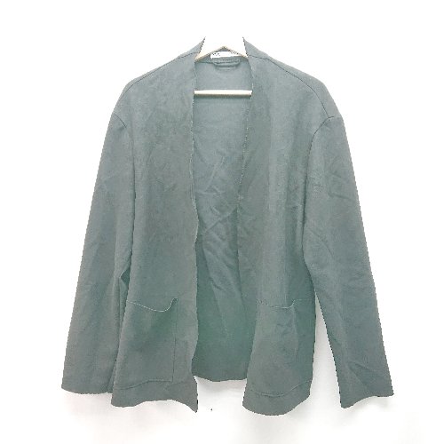 ◇ ZARA ロング丈 薄手 秋向け スウェード生地 大人 シンプル 長袖 コート サイズM ブラック レディース E 【中古】
