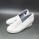◇ HAWKINS SPORT 高めのインソール シンプル クール カジュアル スニーカー サイズ24.5 グレー レディース E 【中古】