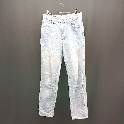 ◇ EDWIN エドウィン ブランドロゴパッチ フロントファスナー デニム ジーンズ サイズ29 ライトブルー メンズ E 【中古】