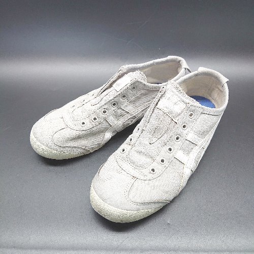 ◇ Onitsuka Tiger MEXICO66 スリッポン ロゴ スニーカー サイズ23 グレー レディース E 【中古】