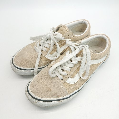 ◇ VANS ローカット ロゴワンポイント シンプル カジュアル スニーカー サイズ23 ベージュ レディース メンズ E 【中古】