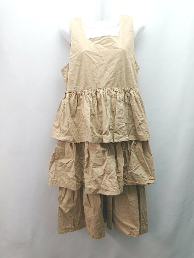 ◇ little sunny bite バックファスナー 夏向け 大人 ノースリーブ ひざ丈 ワンピース サイズM ブラウン レディース E 【中古】 ◇ little sunny bite バックファスナー 夏向け 大人 ノースリーブ ひざ丈 ワンピース サイズM ブラウン レディース E 【中古】