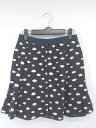 ◇ franche lippee フランシュリッペ 総柄 かわいい ミニ フレア スカート サイズM ネイビー ホワイト レディース P 【中古】(4)