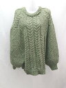 ◇ SELECT MOKA セレクトモカ ケーブルニット シンプル 秋冬 長袖 セーター サイズF グリーン レディース E 【中古】