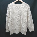 ◇ INGNI イング アクリル 無地 シンプル 丸首 長袖 ニットセーター サイズM アイボリー レディース メンズ E 1 【中古】