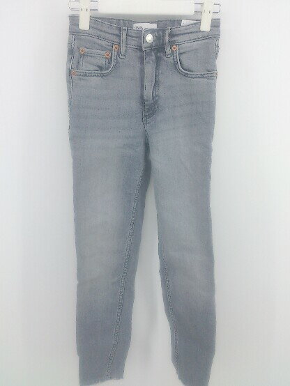 ◇ ZARA ザラ カットオフ ストレッチ スキニー デニム パンツ サイズ EUR 32 USA 0 MEX 22 グレー レディース P 【中古】
