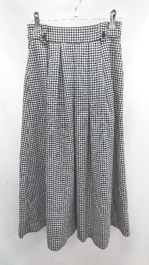 ◇ MOUSSY マウジー 千鳥柄 大人カワイイ ロング丈 フレア スカート サイズ1 ブラック レディース E 【中古】
