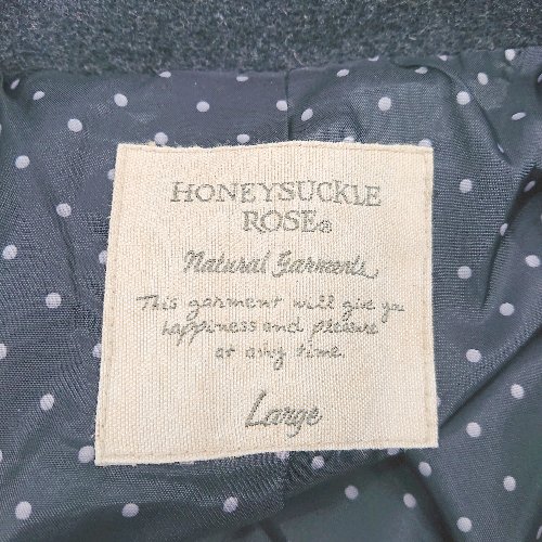 ◇ HONEYSUCKLE ROSE ウール混 ダブルブレスト ショート丈 トラッド 長袖 コート サイズL グレー レディース E 【中古】