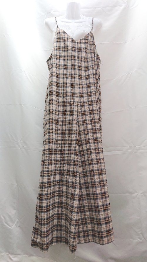 ◇ Sonny Label サニーレーベル チェック柄 肩紐 サロペット サイズF ブラウン/オレンジ レディース E 【中古】