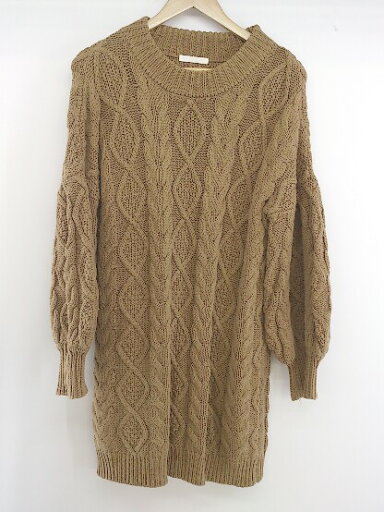 ◇ who s who Chico ケーブルニット 長袖 ミニ ワンピース チュニック サイズF ブラウン系 レディース P 【中古】 ◇ who s who Chico ケーブルニット 長袖 ミニ ワンピース チュニック サイズF ブラウン系 レディース P 【中古】