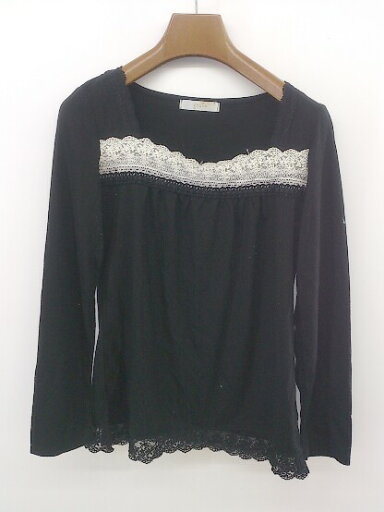◇ grove グローブ レース 長袖 ブラウス カットソー サイズM ブラック ホワイト系 レディース P 【中古】 ◇ grove グローブ レース 長袖 ブラウス カットソー サイズM ブラック ホワイト系 レディース P 【中古】