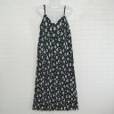 ◇ Ray BEAMS 花柄 フラワー プリーツ キャミソール ロング ワンピース サイズF ブラック ホワイト レディース P 【中古】(4)