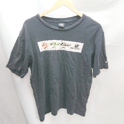 ◇ NEW BALANCE ニューバランス クルーネック プリント ブランドロゴ 半袖 Tシャツ サイズL ブラック系 レディース E 【中古】 ◇ NEW BALANCE ニューバランス クルーネック プリント ブランドロゴ 半袖 Tシャツ サイズL ブラック系 レディース E 【中古】