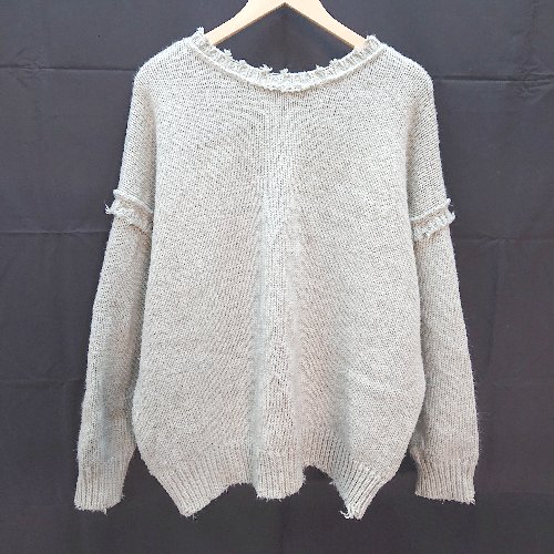 ■ WHO'S WHO gallery ユニセックス 生地厚め 長袖 カーディガン サイズF ミントグリーン レディース メンズ E 【中古】