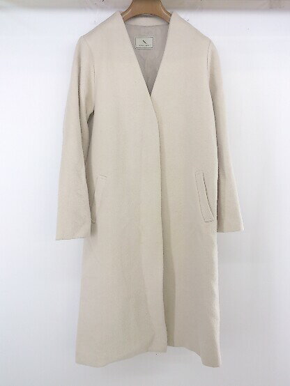 ◇ N. Natural Beauty Basic バックスリット Vネック 長袖 ノーカラー コート サイズM ベージュ系 レディース E 【中古】