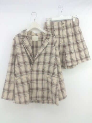 ◇ RAY CASSIN レイカズン チェック ジャケット ショートパンツ サイズF ベージュ テラコッタ ネイビー レディース E 【中古】 ◇ RAY CASSIN レイカズン チェック ジャケット ショートパンツ サイズF ベージュ テラコッタ ネイビー レディース E 【中古】