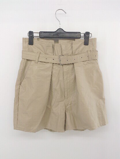◇ ◎ who s who Chico フーズフーチコ フェイクレザー ショートパンツ サイズF ベージュ系 レディース E 【中古】