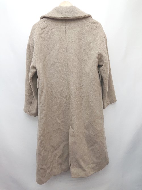 ◇ ◎ nano universe ナノ ユニバース ウール混 シンプル ラップ巻き 長袖 ガウンコート サイズ 36 ブラウン レディース P 【中古】