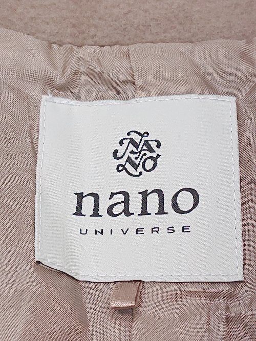 ◇ ◎ nano universe ナノ ユニバース ウール混 シンプル ラップ巻き 長袖 ガウンコート サイズ 36 ブラウン レディース P 【中古】