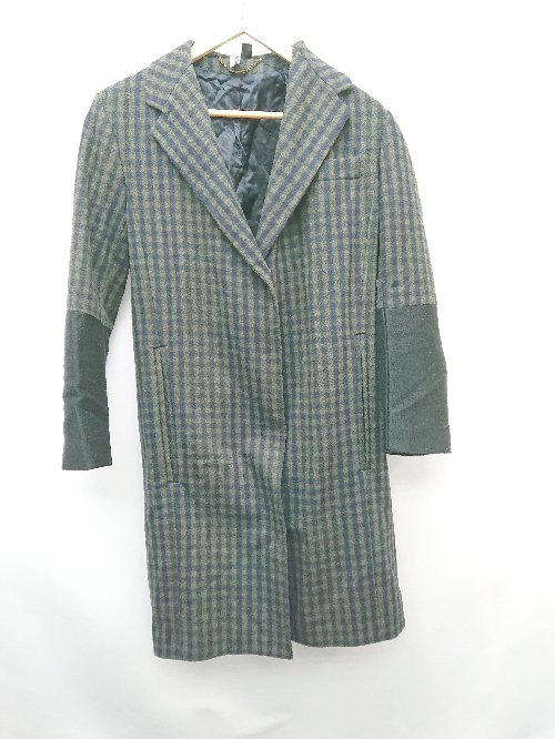 ◇ TOPSHOP チェック シンプル 長袖 チェスター コート カーキ ブラック レディース P 【中古】